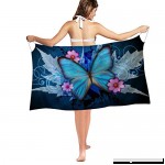 Instantarts Women Girl Summer Holiday Bikini Smock Swimwear Cover Ups Bear Dress Blue Butterfly B07P9QQHWC